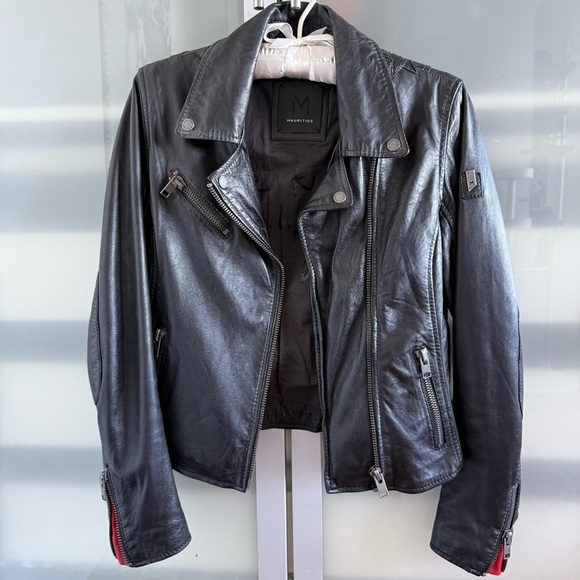 ⭐️Mauritius Leather Moto Jacket w Stars⭐️ - Picture 4 of 16